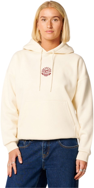 2026 Rip Curl Womens Icons Of Surf Heritage Hoodie 06NWFL - Bone / Dark Plum